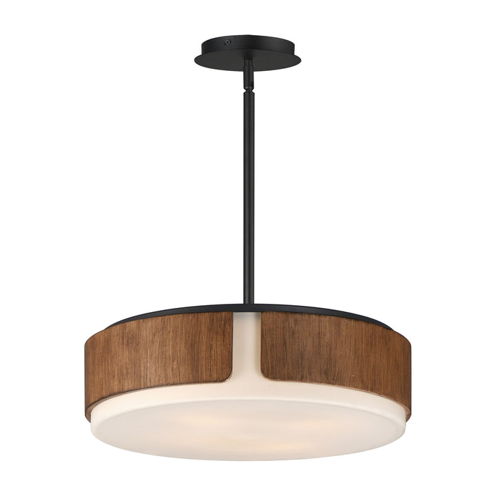 Draughtsman 18 Semi Flush Mount - Pendant by Studio M Lighting in Walnut / Black