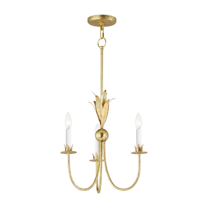 Paloma 3-Light Chandelier by Studio M Lighting in Gold Leaf