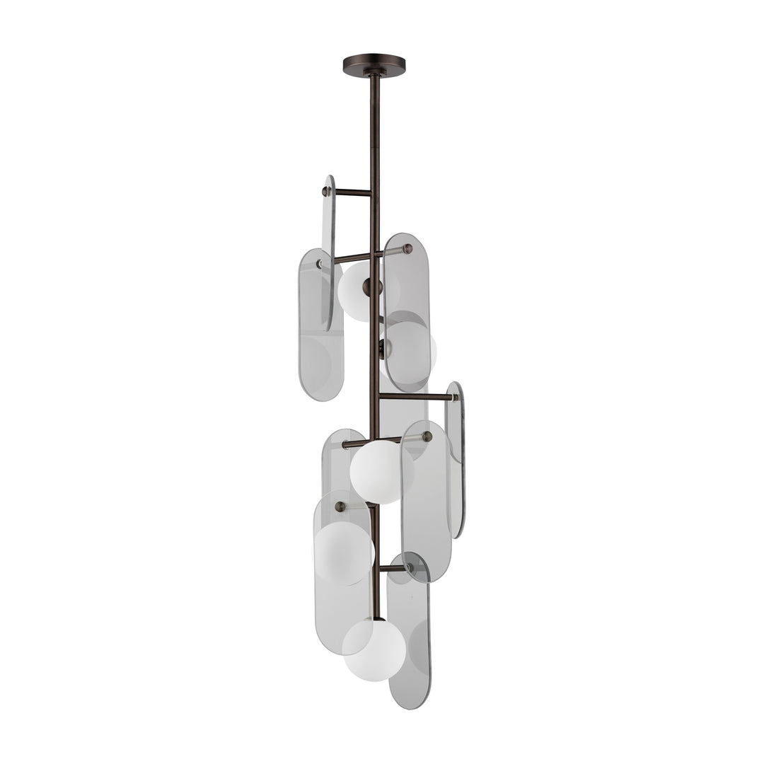 Megalith - Stone Megalith 5-Light Vertical Pendant by Studio M Lighting in Brushed Bronze