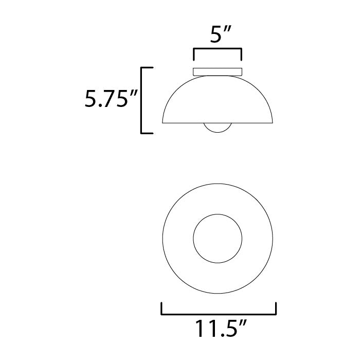 Thelonious 12 Flush Mount by Studio M Lighting – line drawing