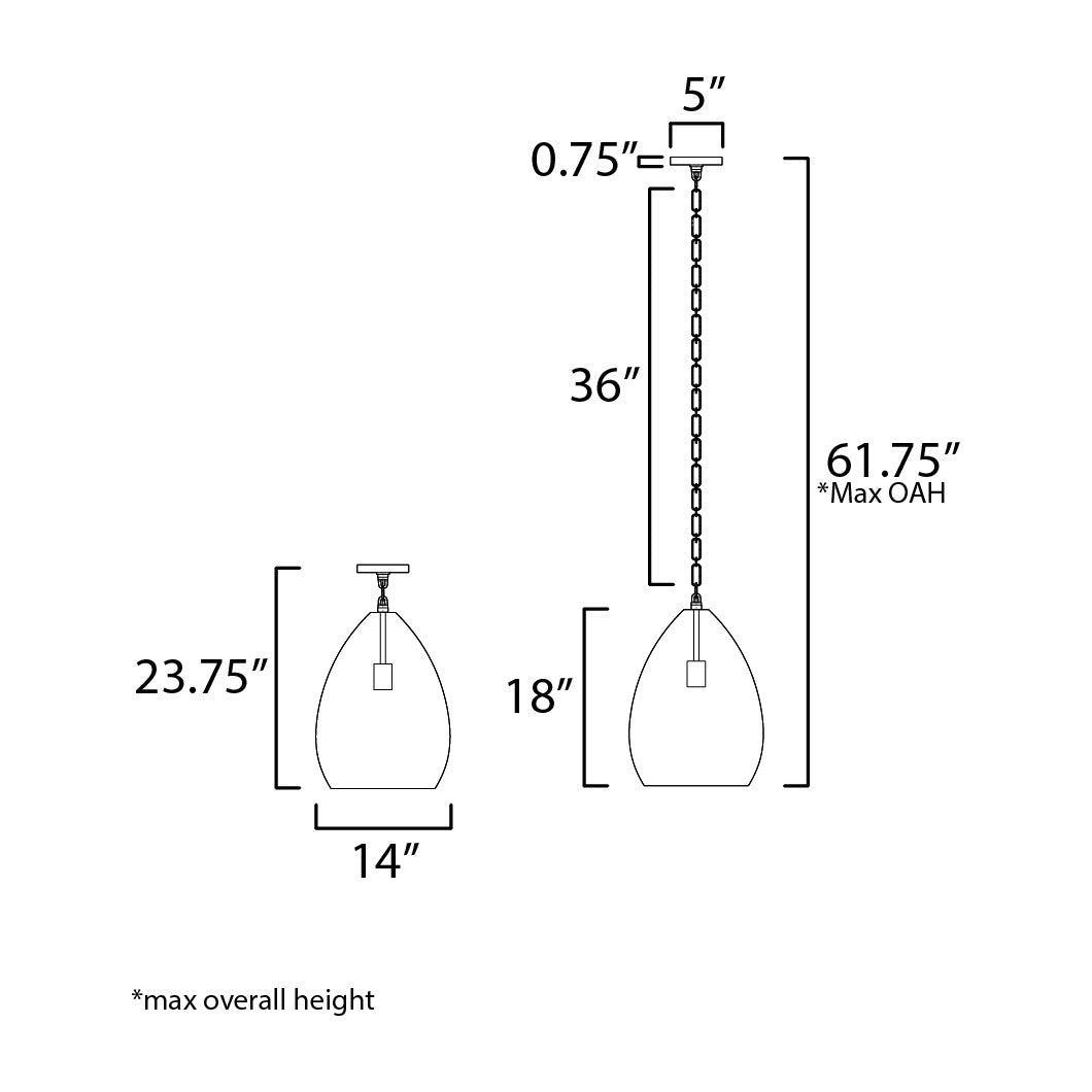 Gilda Pendant by Studio M Lighting – line drawing