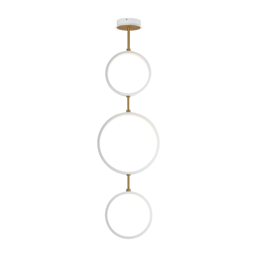 Hoopla 3-Light LED Pendant by Studio M Lighting in White/Gold