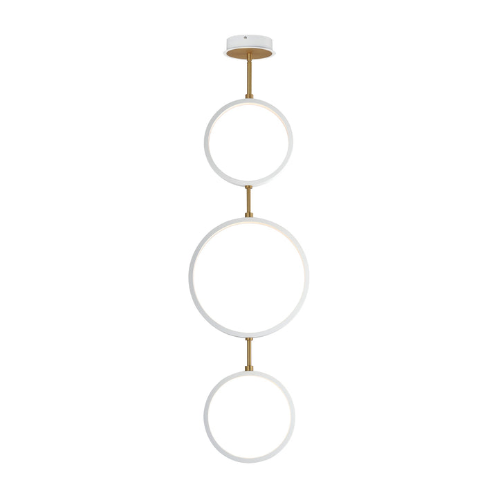 Hoopla 3-Light LED Pendant by Studio M Lighting in White/Gold