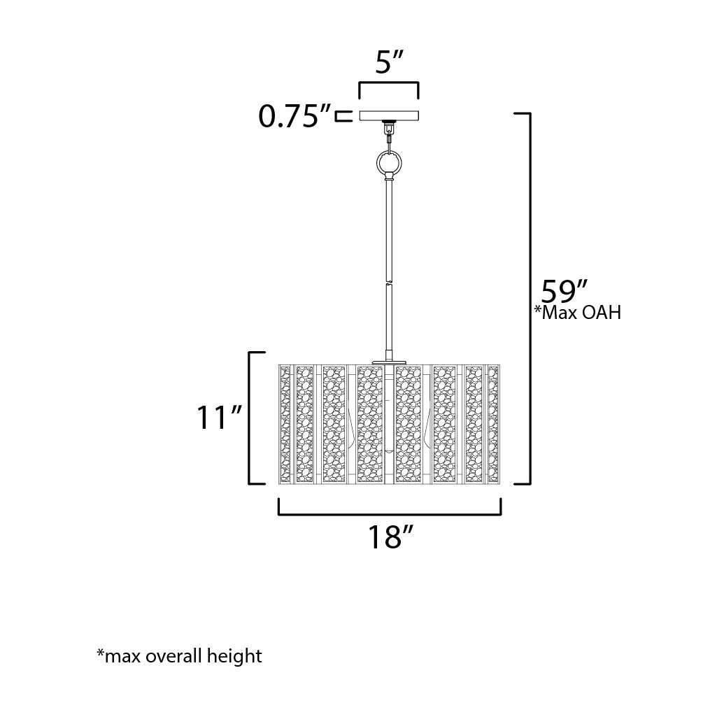 Miramar 3-Light Pendant by Studio M Lighting – line drawing