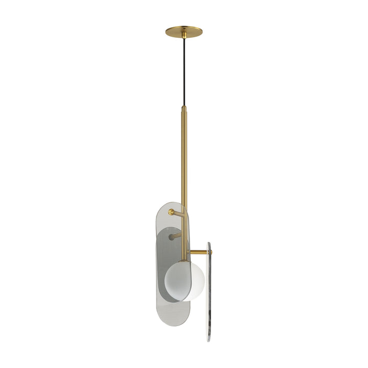Megalith - Glass Megalith Cord Hung Pendant by Studio M Lighting in Natural Aged Brass