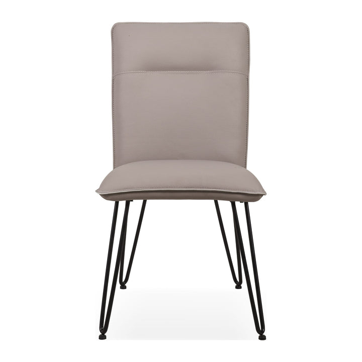 Demi Hairpin Leg Dining Chair by Modus in Taupe — product view on a white background