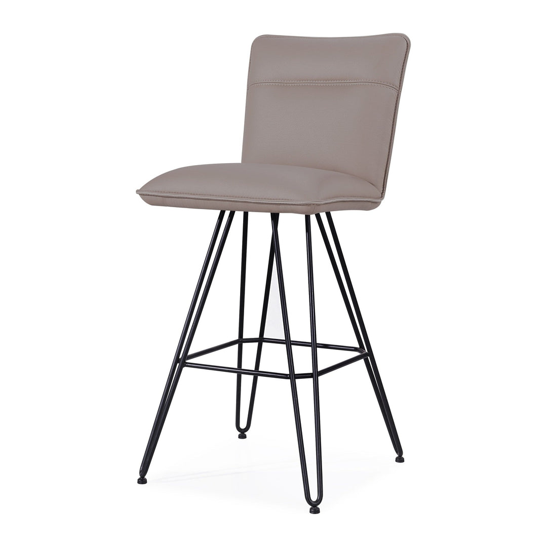 Demi Hairpin Leg Swivel Bar Stool by Modus in Taupe — product view on a white background