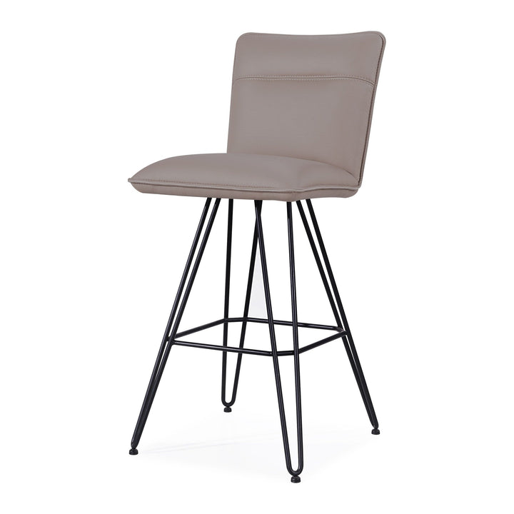 Demi Hairpin Leg Swivel Bar Stool by Modus in Taupe — product view on a white background
