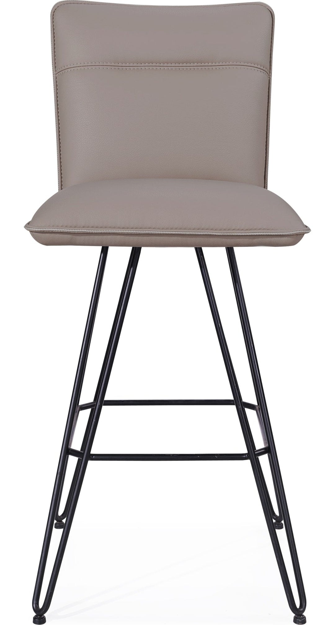Demi Hairpin Leg Swivel Bar Stool in Taupe — product view on a white background