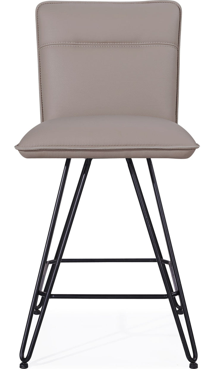 Demi Hairpin Leg Swivel Counter Stool in Taupe — product view on a white background