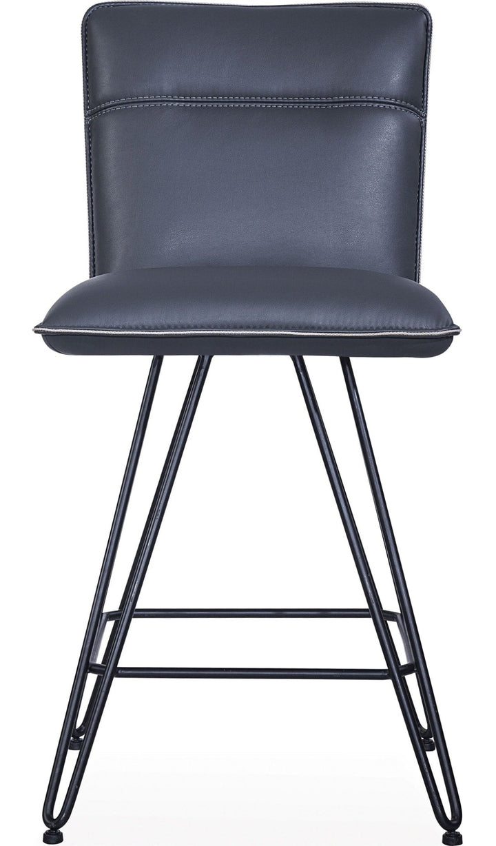 Demi Hairpin Leg Swivel Counter Stool in Cobalt — product view on a white background