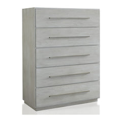Destination Five Drawer Chest by Modus in Cotton Grey — on a white background