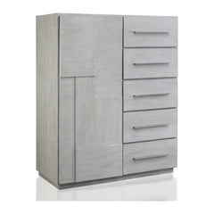 Destination Five Drawer One Door Sweater Chest by Modus in Cotton Grey — on a white background
