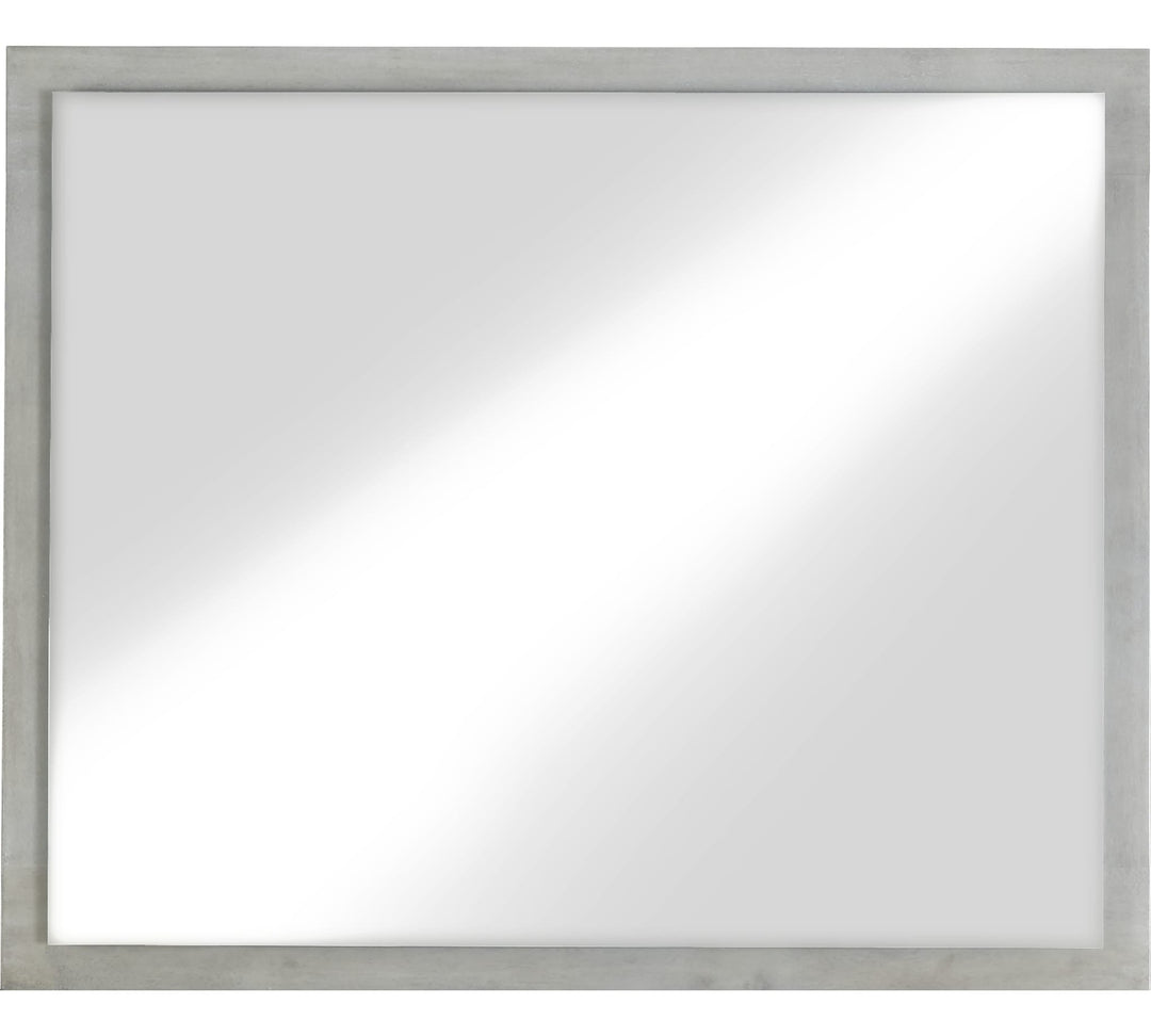 Destination Floating Glass Mirror in Cotton Grey — on a white background