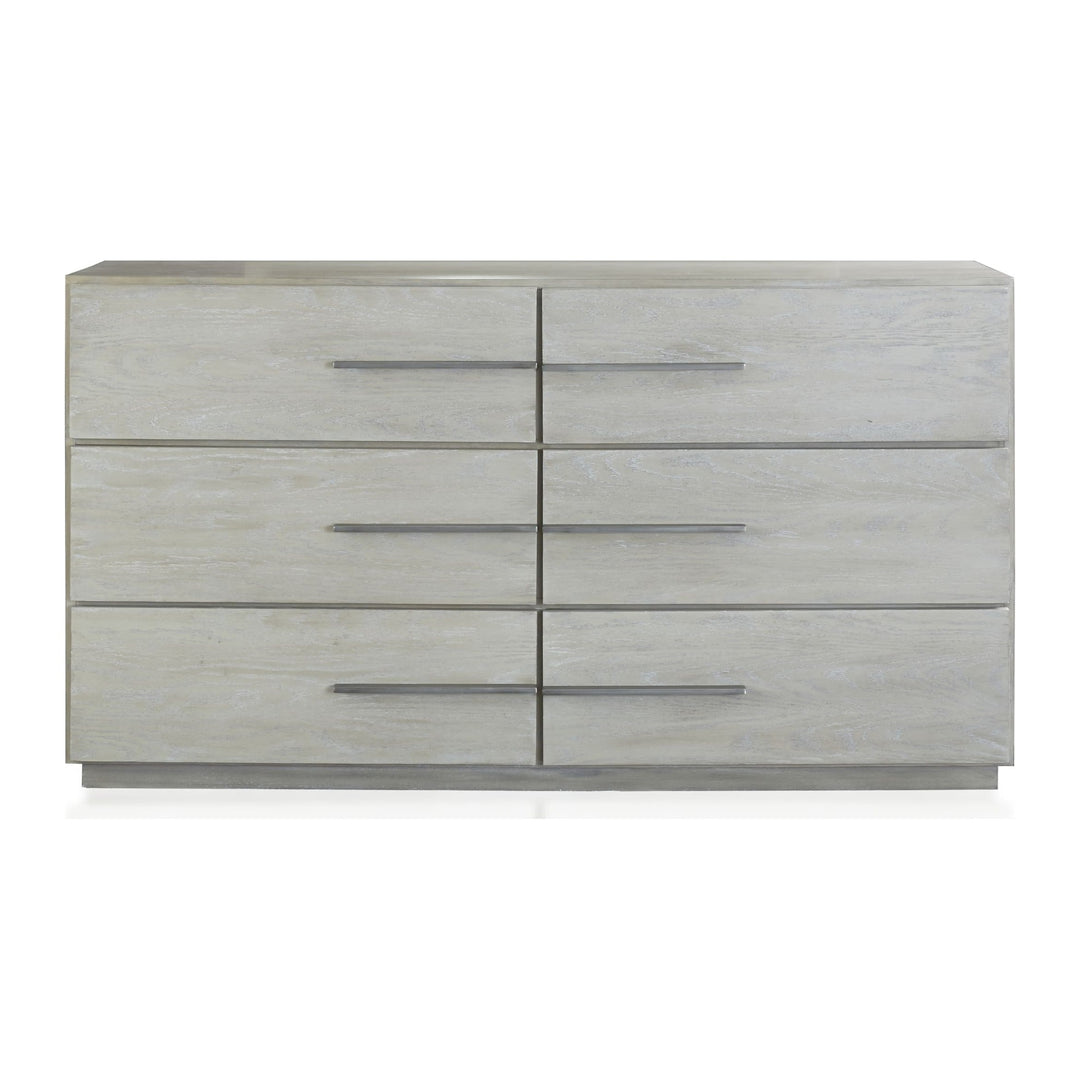 Destination Six Drawer Dresser by Modus in Cotton Grey — on a white background