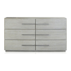 Destination Six Drawer Dresser by Modus in Cotton Grey — on a white background