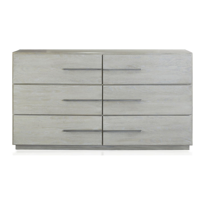 Destination Six Drawer Dresser by Modus in Cotton Grey — on a white background