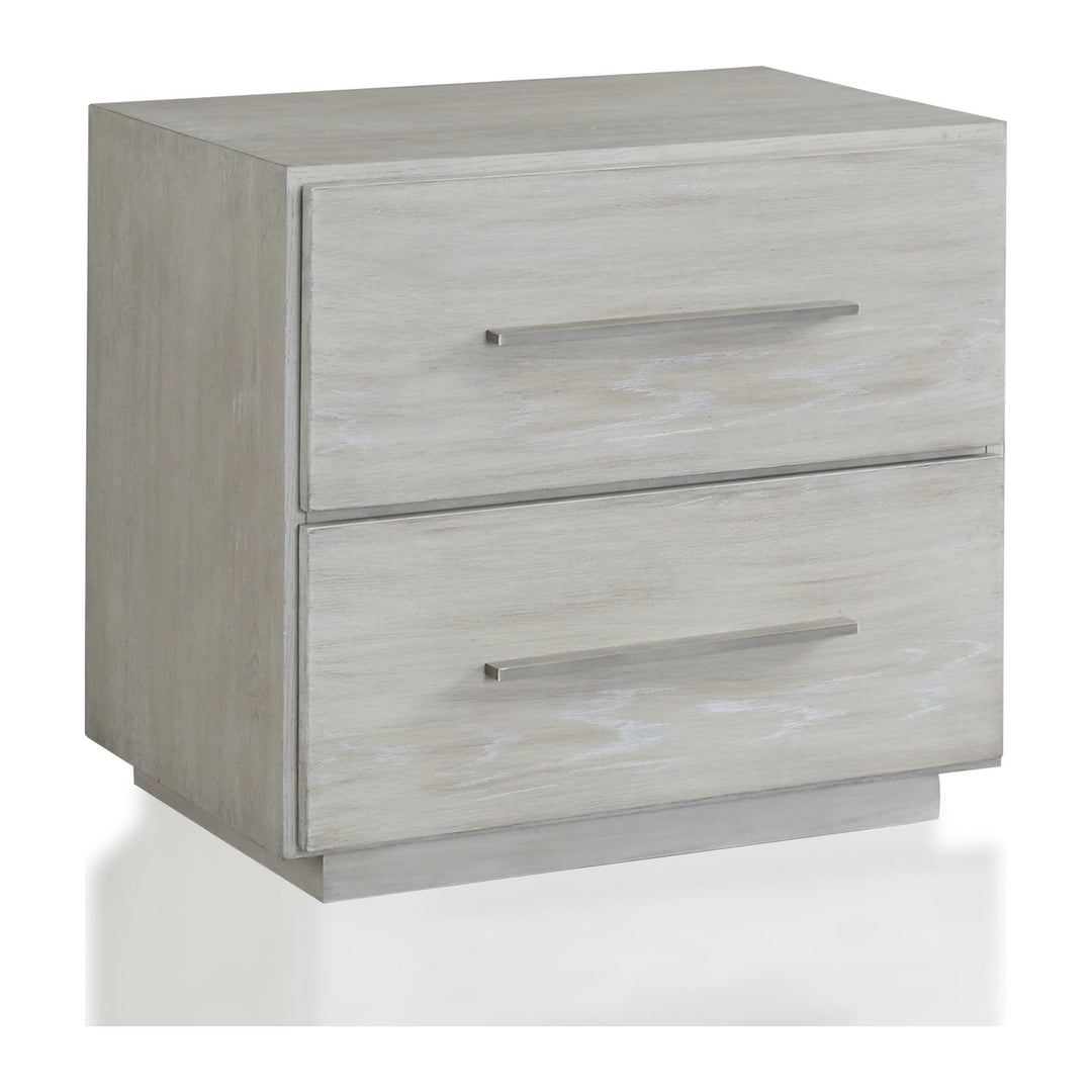 Destination Two Drawer Nightstand by Modus in Cotton Grey — on a white background