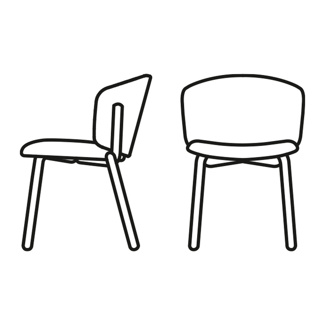 Desy Mid Dining Chair by Connubia finish option, white background