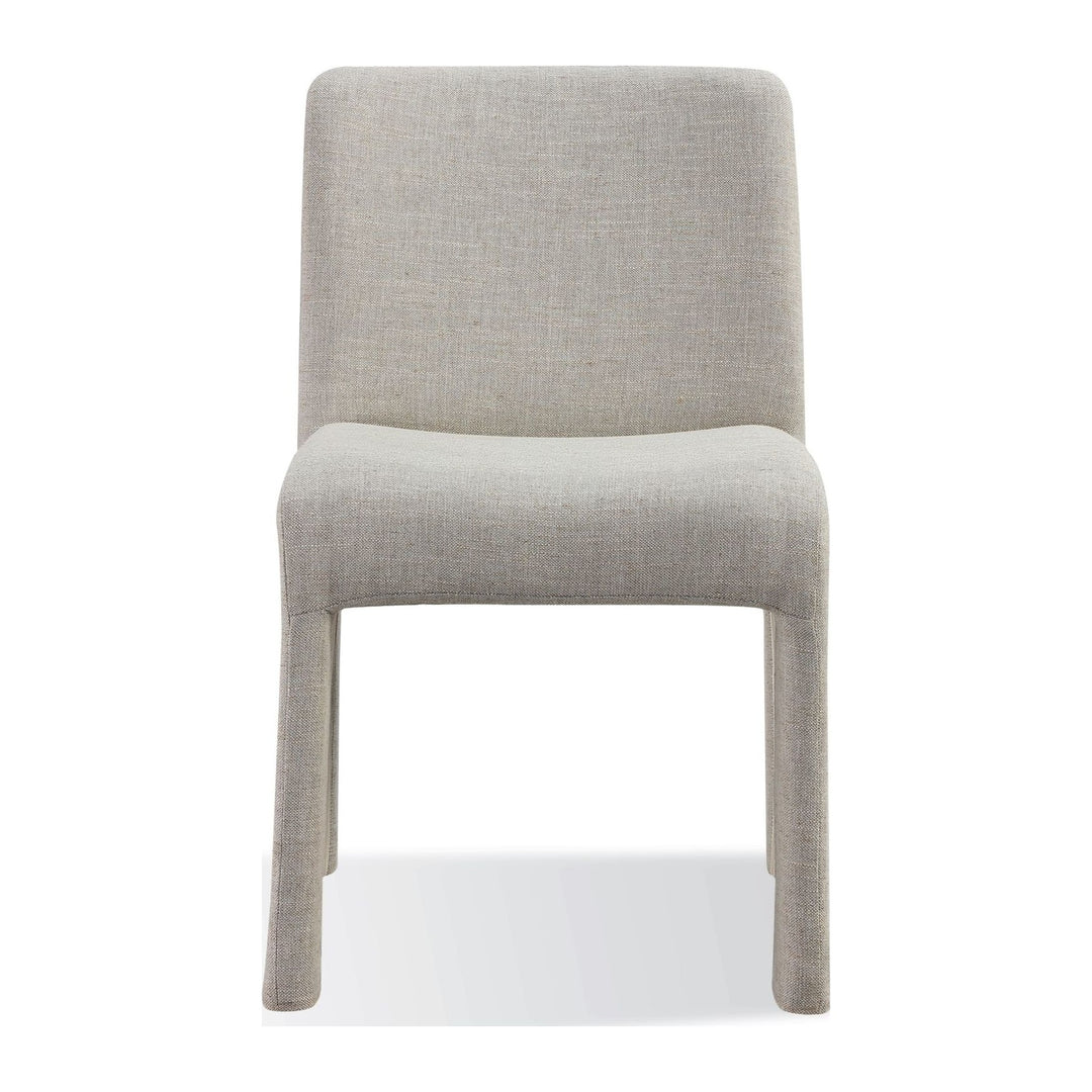 Devon Fully Upholstered Dining Chair by Modus in Turtle Dove Linen — product view on a white background