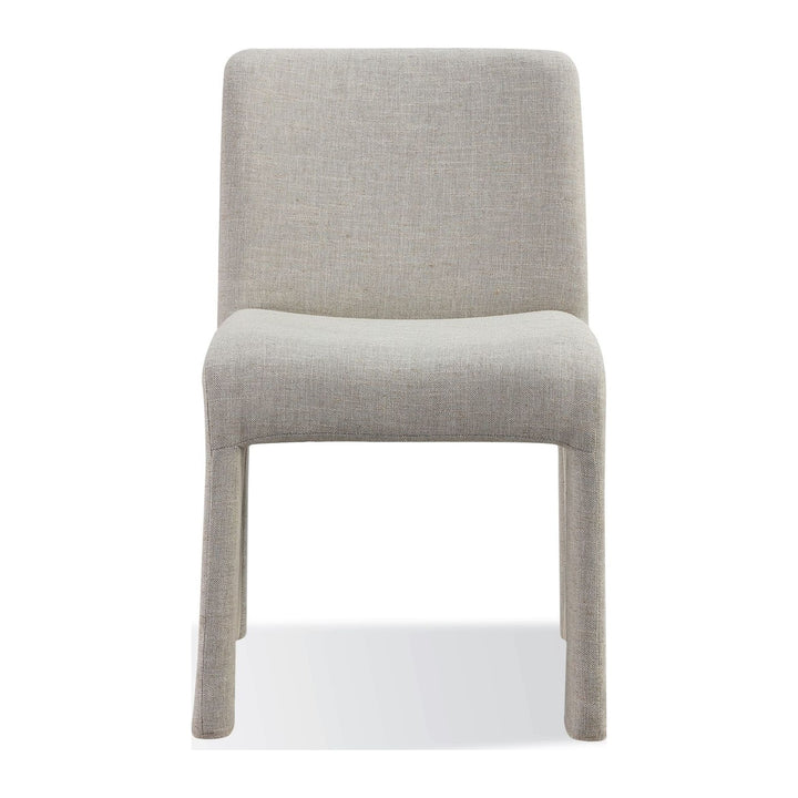 Devon Fully Upholstered Dining Chair by Modus in Turtle Dove Linen — product view on a white background
