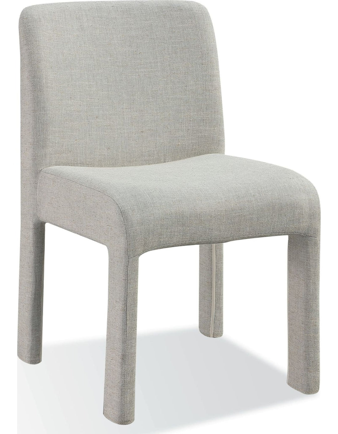 Devon Fully Upholstered Dining Chair in Turtle Dove Linen — product view on a white background