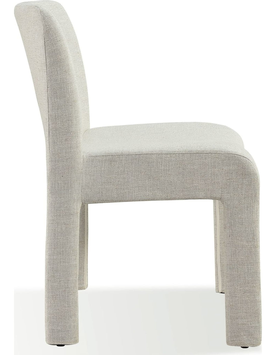 Devon Fully Upholstered Dining Chair in Turtle Dove Linen — product view on a white background