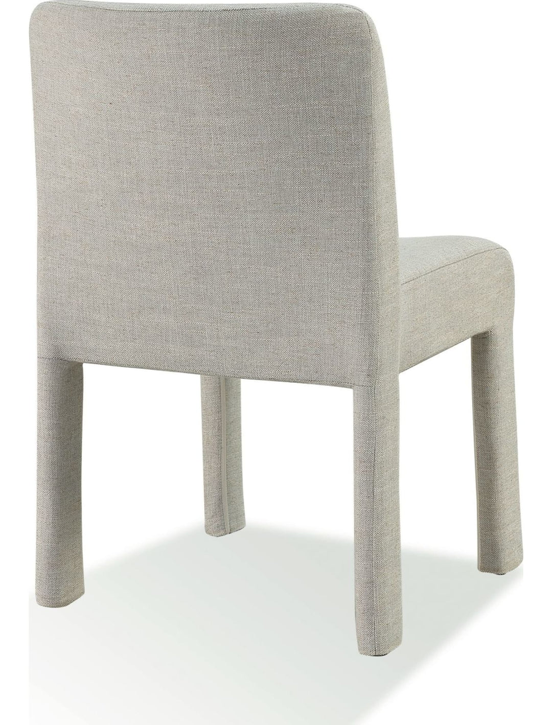 Devon Fully Upholstered Dining Chair in Turtle Dove Linen — product view on a white background