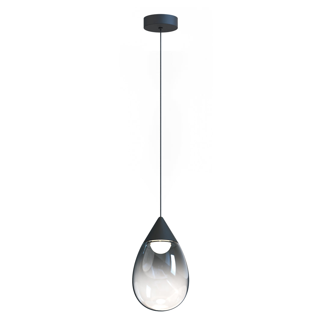 Dewdrop Large LED Pendant by ET2 Lighting in Black, front view
