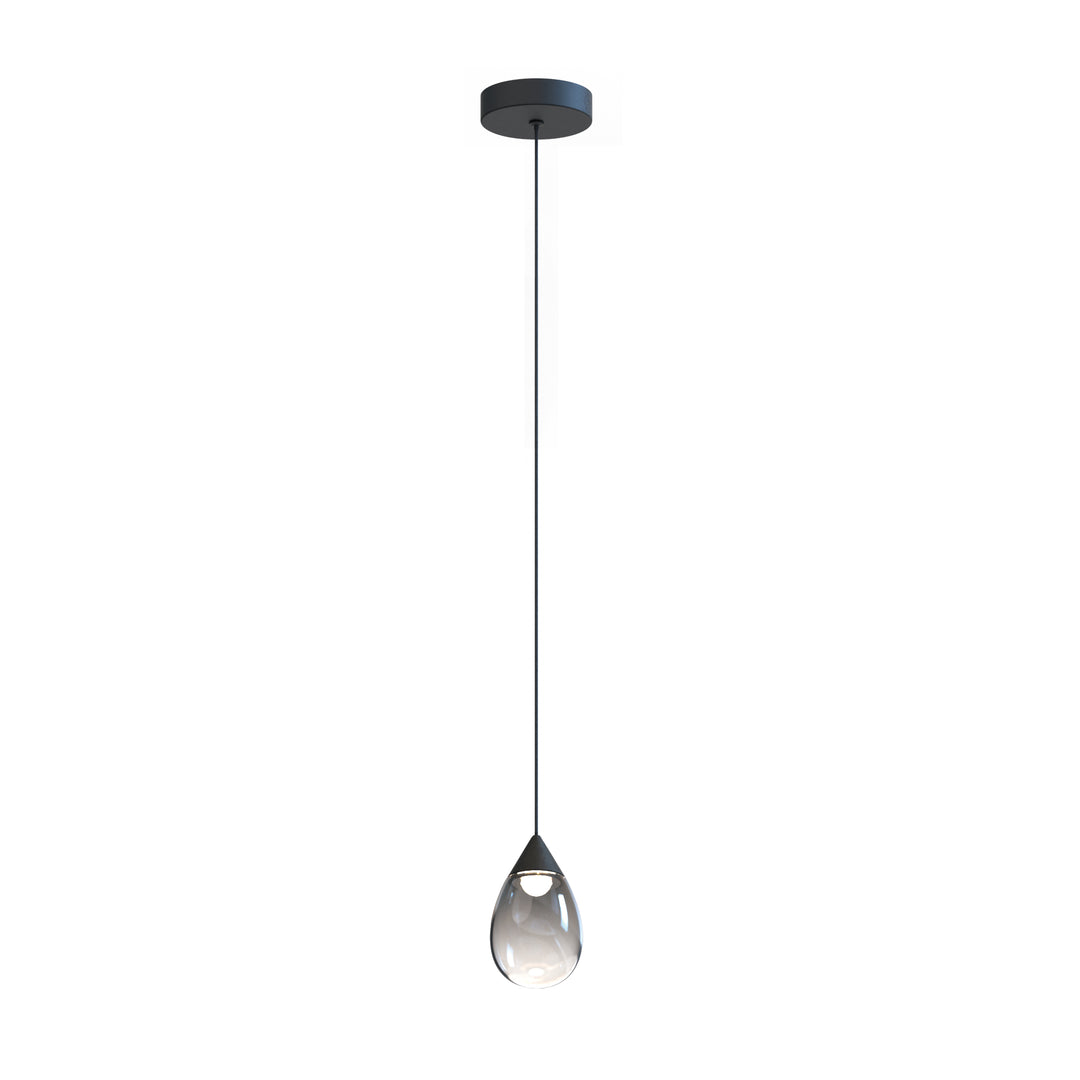 Dewdrop LED Mini Pendant by ET2 Lighting in Black, front view