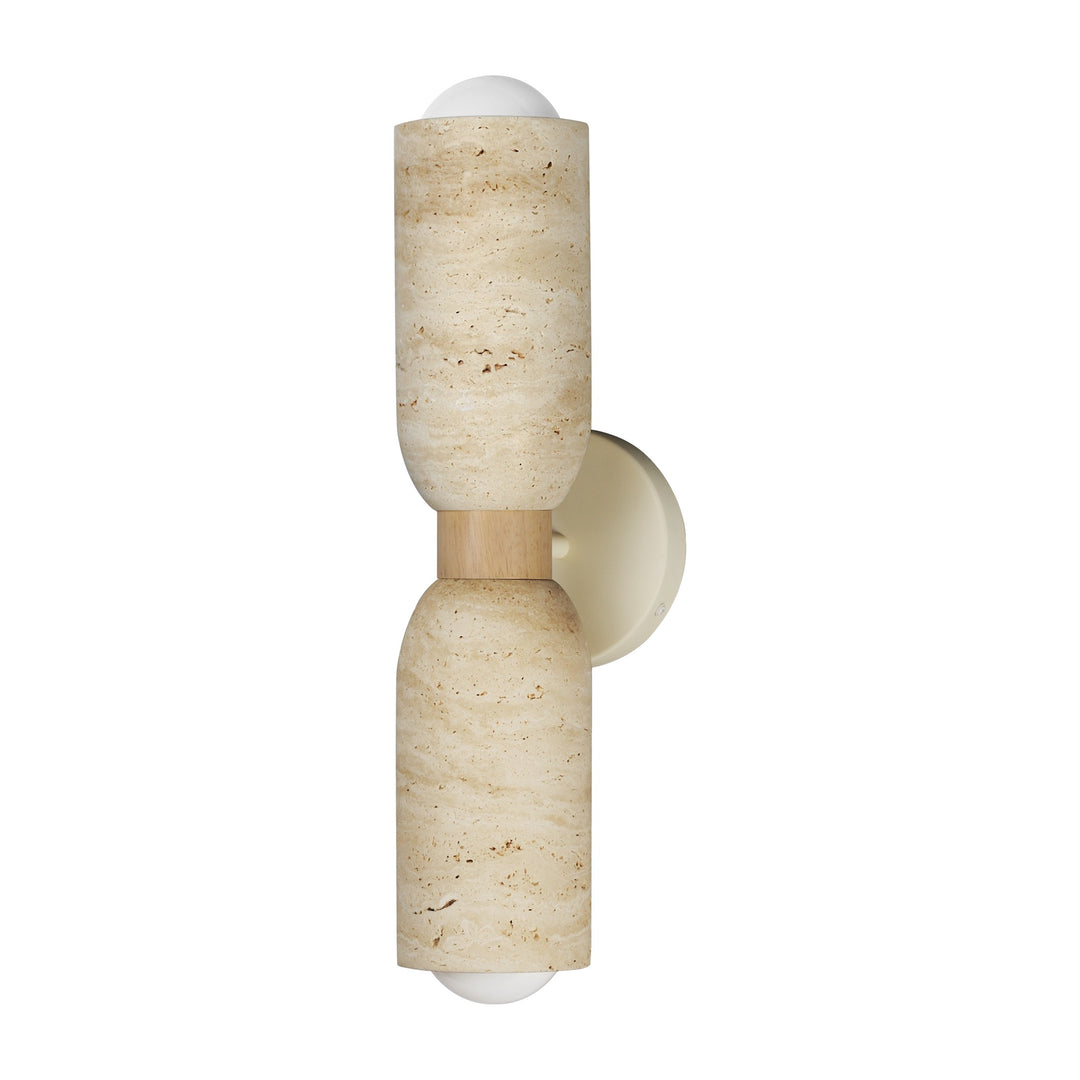 Pompeii 2-Light Wall Sconce by Studio M Lighting in Travertine / Oyster