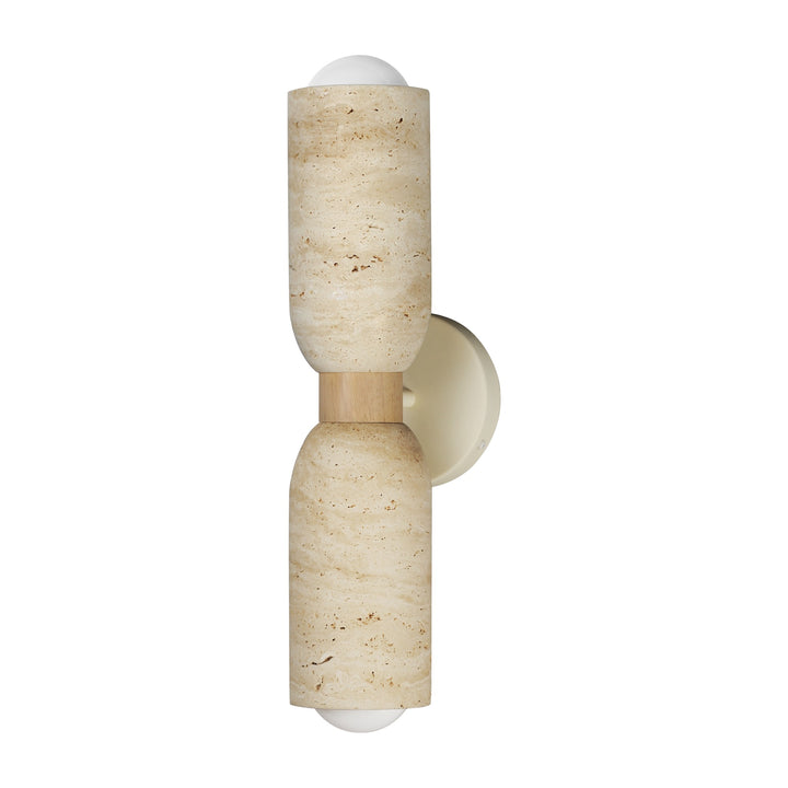 Pompeii 2-Light Wall Sconce by Studio M Lighting in Travertine / Oyster