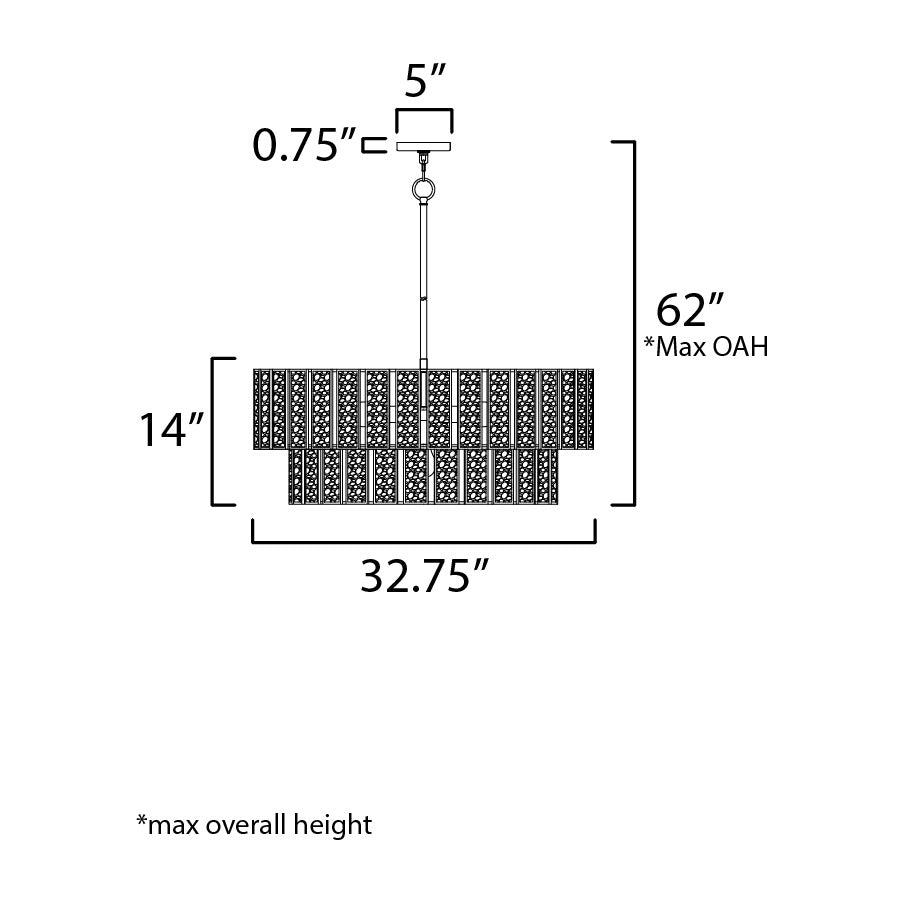Miramar 6-Light Chandlelier by Studio M Lighting – line drawing
