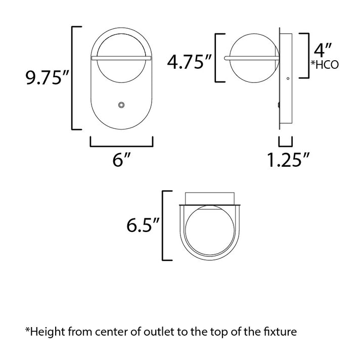 Revolve 1-Light LED Wall Sconce by Studio M Lighting – line drawing