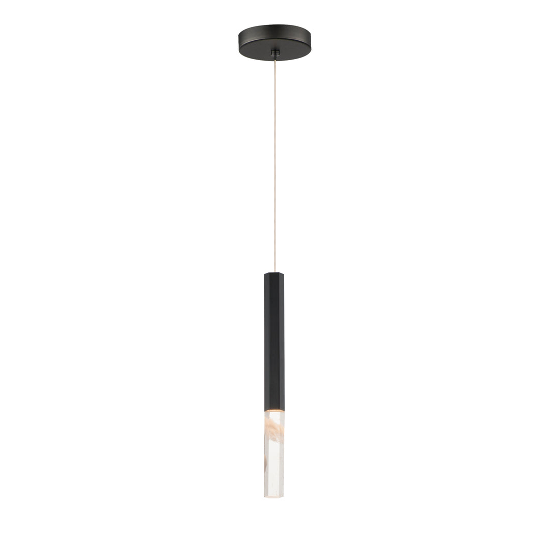 Diaphane LED 1-Light Pendant (15.75" H) by ET2 Lighting in Black, front view