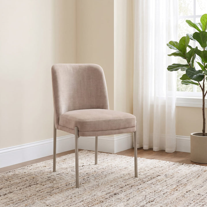 Dion Upholstered Dining Chair in Portobello — lifestyle photo