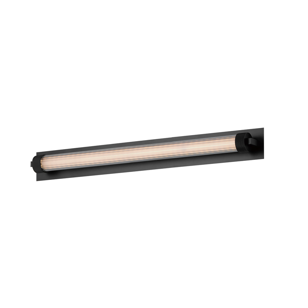 Doric 24" LED Bath Sconce by ET2 Lighting in Black, front view