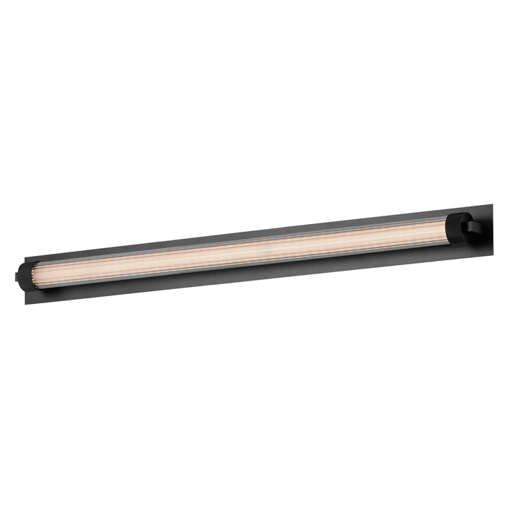 Doric 30" LED Bath Sconce by ET2 Lighting in Black, front view
