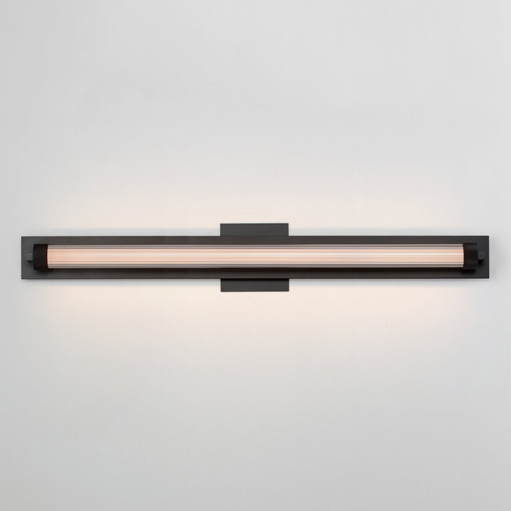 Doric 30" LED Bath Sconce by ET2 Lighting, styled view 1