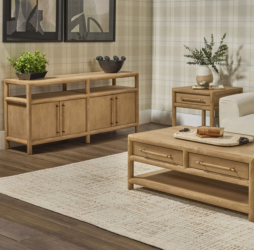 Dorsey 64" Entertainment Console in Granola — lifestyle photo