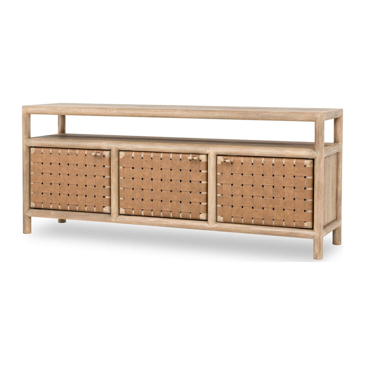 Dorsey 72" Woven Entertainment Console by Modus in Granola — product view on a white background