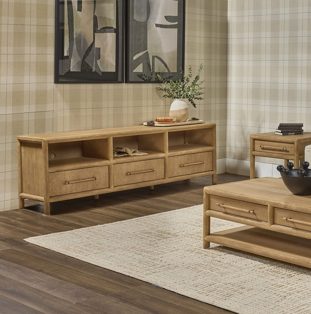 Dorsey 84" Entertainment Console in Granola — lifestyle photo