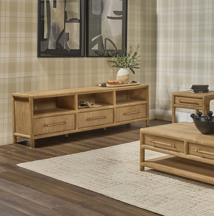 Dorsey 84" Entertainment Console in Granola — lifestyle photo