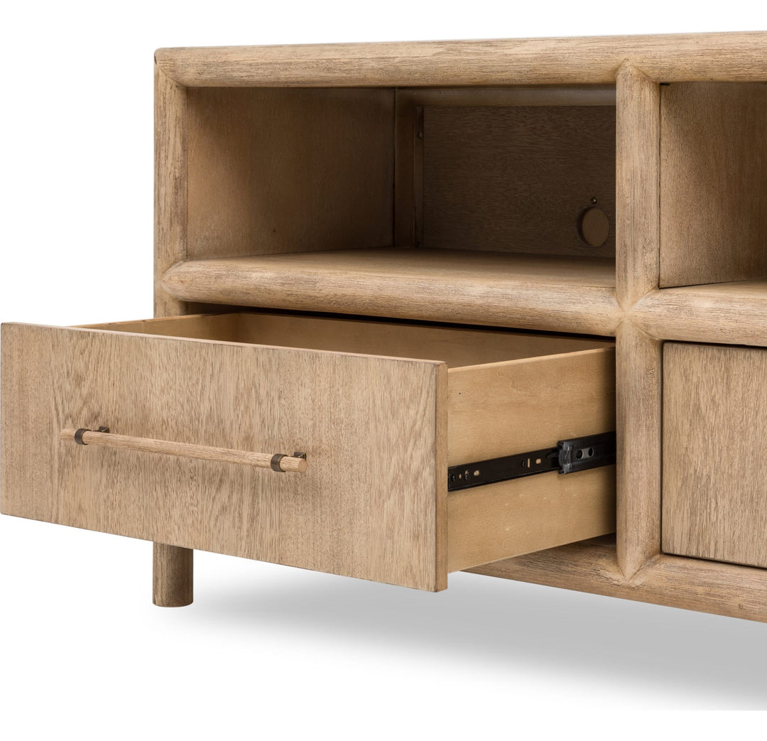 Dorsey 84" Entertainment Console in Granola — product view on a white background
