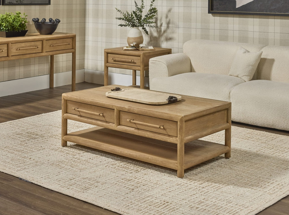 Dorsey Coffee Table in Granola — lifestyle photo