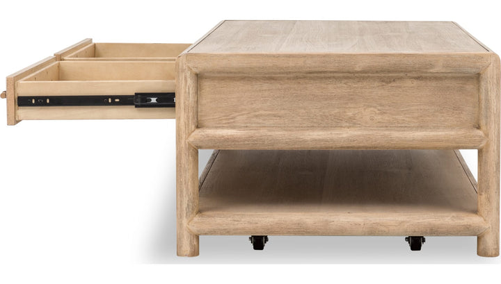 Dorsey Coffee Table in Granola — product view on a white background
