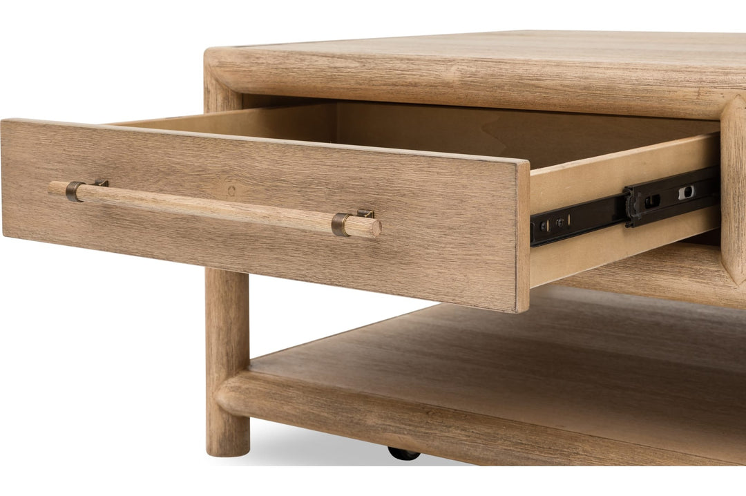 Dorsey Coffee Table in Granola — product view on a white background