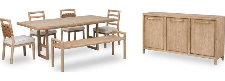 Dorsey Extendable Dining Table in Granola — product view on a white background