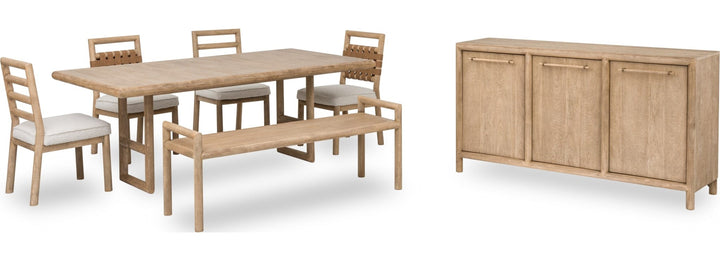 Dorsey Extendable Dining Table in Granola — product view on a white background