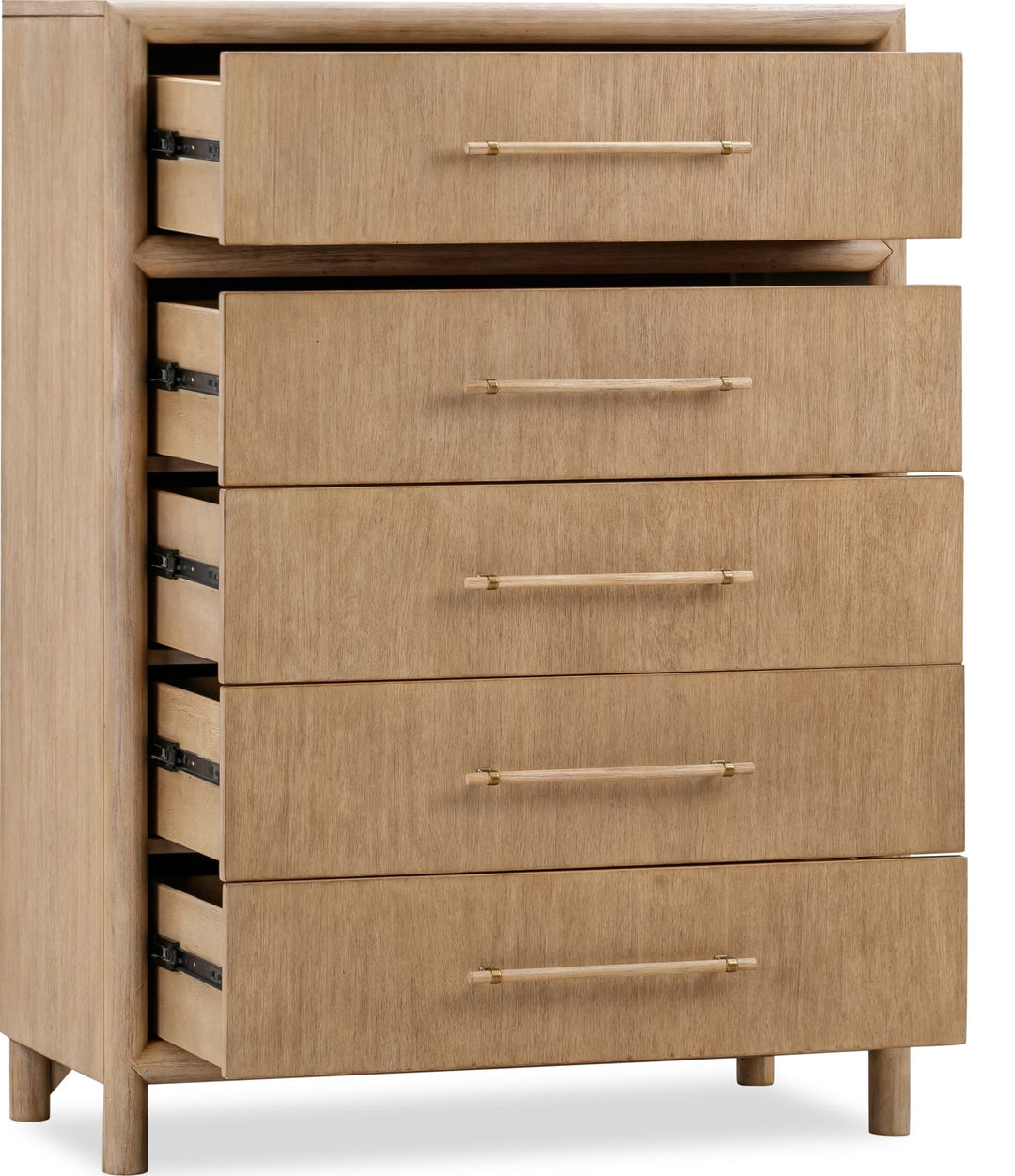 Dorsey Five Drawer Chest in Granola — drawers open